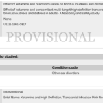 Ketamine device/drug combination therapy trial for tinnitus screenshot
