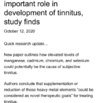 Heavy metals tinnitus research article screenshot